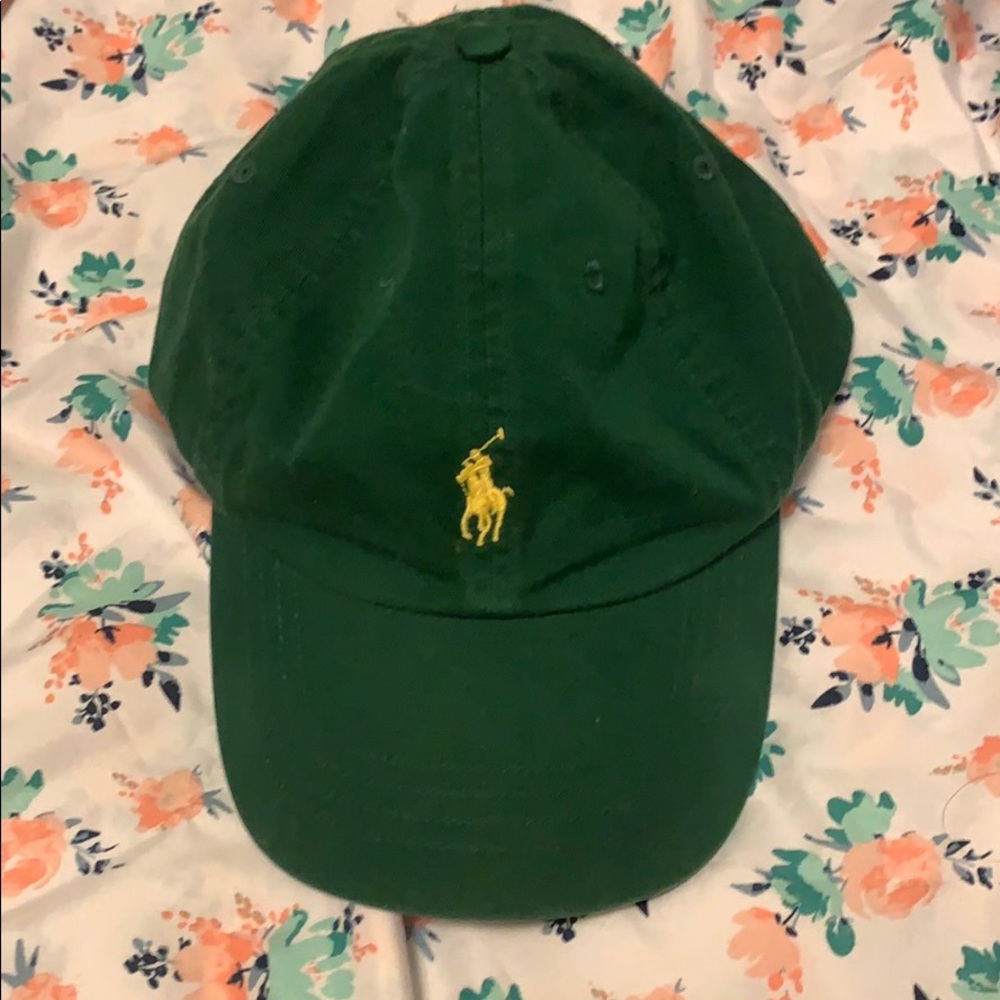 Green Ralph Lauren POLO hat with yellow logo